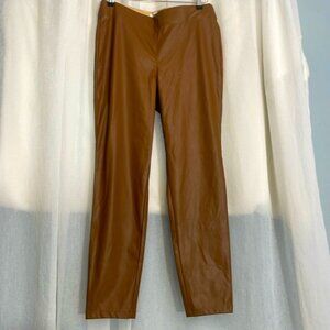Ma studio brown fau leather leggings size L NWT